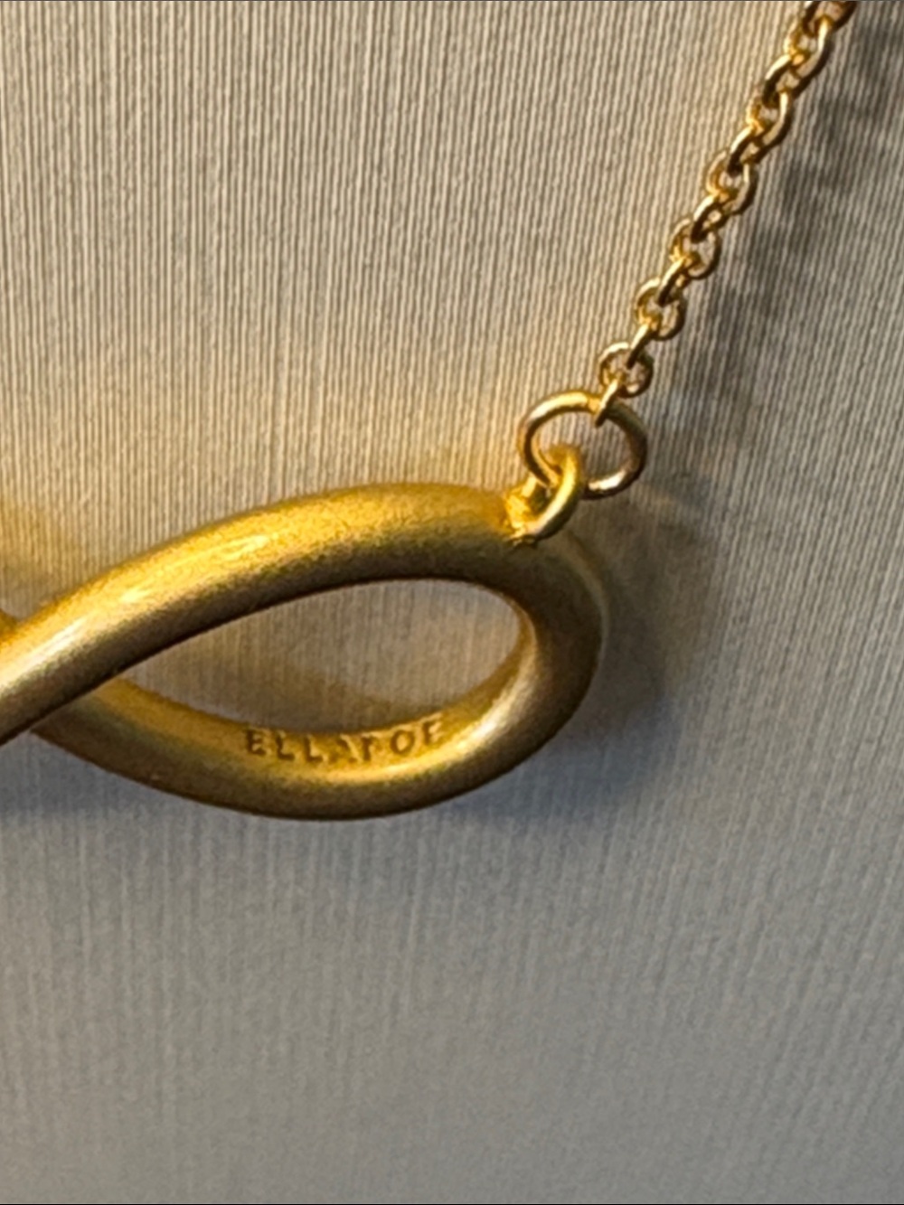 Ellen Poe Matte Gold Infiniti necklace with rhinestone - Picture 3 of 6